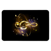 Gold Treble Clef Music マグネット (横)
