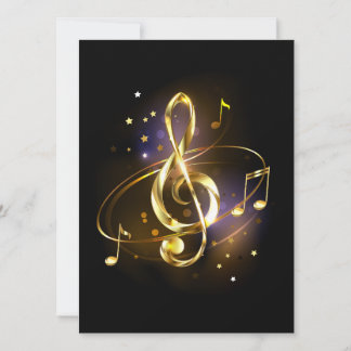 Gold Treble Clef Music 案内状