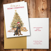 Gold Tree Airedale Terrier Dog Christmas Card シーズンカード