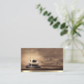 Gold Tree Woman Silhouette,Zen Stones Brown 名刺 (スタンド正面)