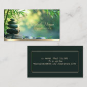 Gold Tree Woman Silhouette,Zen Stones Green 名刺 (正面/裏面)