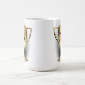 Gold Trophy #1 Dad Mom Son  コーヒーマグカップ (中央)