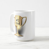 Gold Trophy #1 Dad Mom Son  コーヒーマグカップ (正面左)