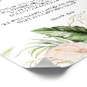 Gold Tropical Foliage Floral Unplugged Ceremony  ポスター (角)