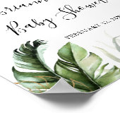 Gold Tropical Greenery Baby Shower Welcome ポスター (角)
