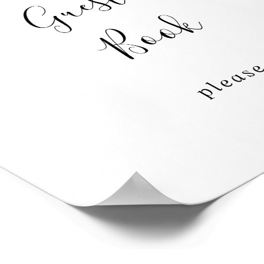 Gold Tropical Greenery Guest Book Sign ポスター (角)