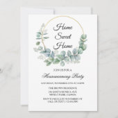  Gold Tropical Greenery House Warming Party 招待状 (正面)