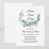  Gold Tropical Greenery House Warming Party 招待状 (正面/裏面)