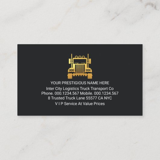Gold Truck Border Frame Trucker 名刺 (裏面)