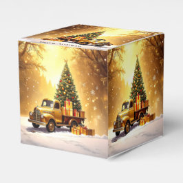 Gold Truck Christmas Tree Holiday Favor Box フェイバーボックス