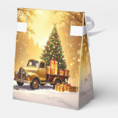 Gold Truck Christmas Tree Holiday Gift Box フェイバーボックス (裏面サイド)