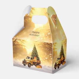 Gold Truck Christmas Tree Holiday Gift Box フェイバーボックス