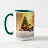 Gold Truck Christmas Tree Holiday Mug マグカップ (左)