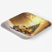 Gold Truck Christmas Tree Holiday Paper Plate ペーパープレート (傾斜あり)