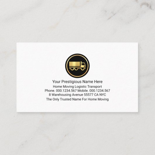 Gold Truck Moving Home 名刺 (裏面)