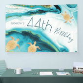 Gold Turtles Teal Ink | Custom Birthday 横断幕 (トレードショー)