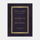 Gold typography dark purple acrylic welcome sign アクリルサイン (正面)