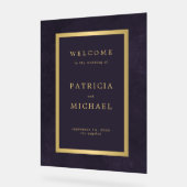 Gold typography dark purple acrylic welcome sign アクリルサイン (傾斜)