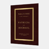 Gold typography deep burgundy acrylic welcome sign アクリルサイン (傾斜)
