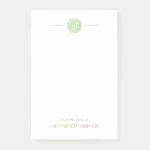 Gold Typography Green Watercolor Monogram Name