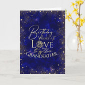 Gold Typography Night Sky Birthday  Grandfather カード (黄色い花)