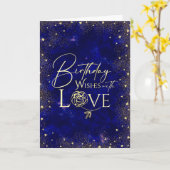 Gold Typography Photo Birthday Wishes for Anyone  カード (黄色い花)