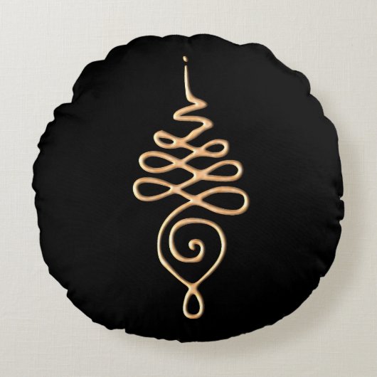 Gold Unalome  ラウンドクッション (正面)