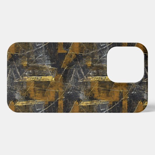 Gold und schwarz Grunge 1 iPhoneケース (裏面横)