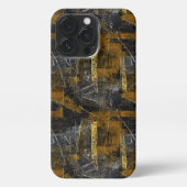 Gold und schwarz Grunge 1 iPhoneケース (裏面)