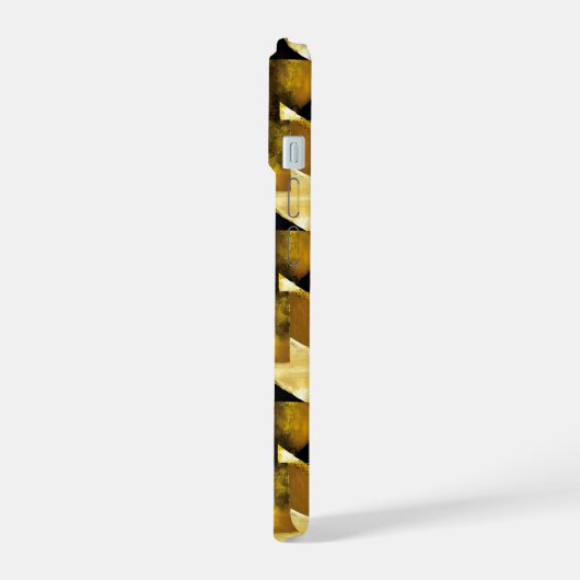 Gold und schwarz Grunge 7 iPhone 15ケース (左側面)