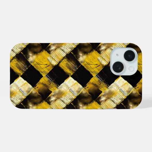 Gold und schwarz Grunge 9 iPhone 15ケース (裏面横)
