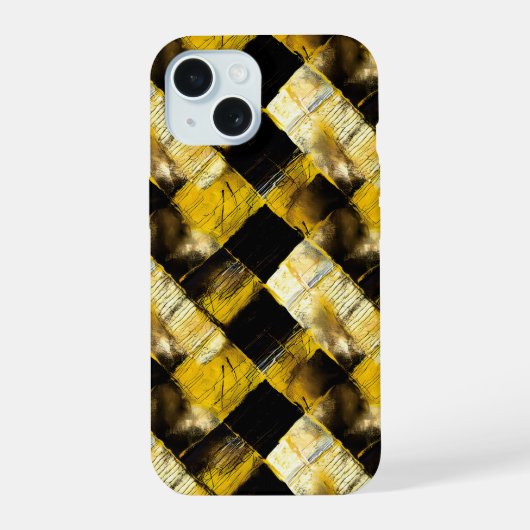 Gold und schwarz Grunge 9 iPhone 15ケース (裏面)