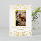 Gold Vines One Photo Foil Holiday Card 箔シーズンカード (立ち正面)