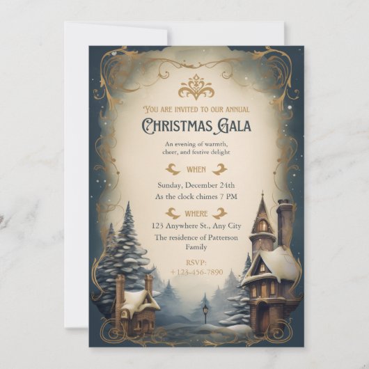 Gold Vintage Christmas Gala シーズンカード (正面)