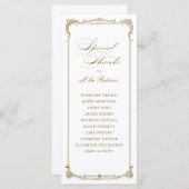 Gold Vintage Frame Classic Script Special Thanks メニュー (正面/裏面)