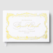 Gold Vintage Frame Classic Script wedding ゲストブック (正面)
