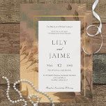 Gold Vintage Glam Floral Modern Wedding Invitation 招待状<br><div class="desc">This beautiful floral design features a faux gold background with ivory bouquets,  gold glitter touches,  and a gold frame. It's part of the Gold Vintage Glam Floral Modern Wedding Suite collection of cards created by Simply Farmhouse Press.</div>