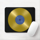 Gold Vinyl Record Album マウスパッド (マウス)