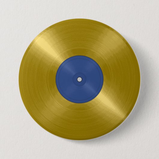 Gold Vinyl Record Album 缶バッジ (正面)