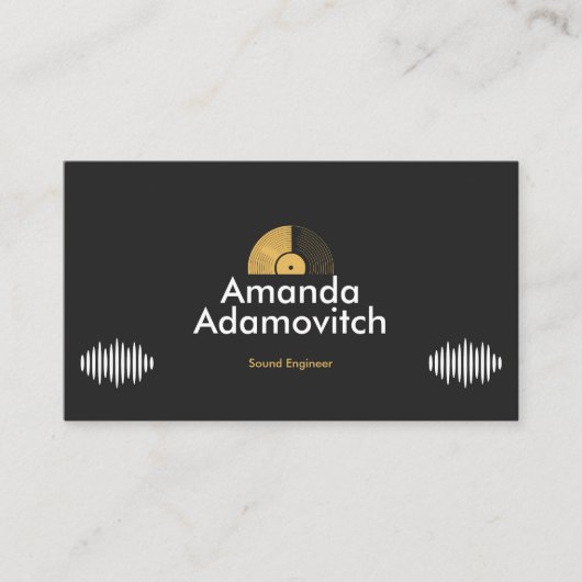 Gold Vinyl Record & Sound Waves 名刺 (正面)