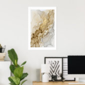 Gold Wall Art Print Liquid Metal Look - Soft ポスター (ホームオフィス)