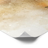 Gold Watercolour Confetti Guest Book Sign Poster ポスター (角)