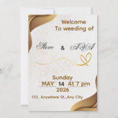 Gold Wave Elegant Wedding Invitation | Soft & Luxu 招待状 (正面)