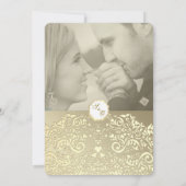 Gold Wedding Invitation with Monogram & Photo 招待状 (裏面)