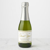 Gold Wedding Mini Sparkling Wine Bottle Label Than スパークリングワインラベル (正面)