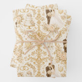 Gold Wedding Pattern ラッピングペーパーシート (インサイチュ)