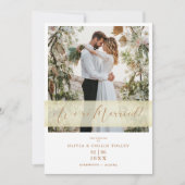 Gold Wedding Photo Just Married Hand Letterd Quote (正面)