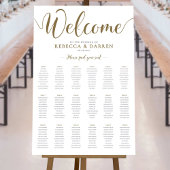 Gold Wedding Seating Chart with 18 Tables ポスター