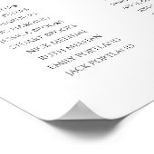 Gold Wedding Seating Chart with 18 Tables ポスター (角)