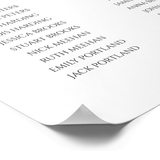 Gold Wedding Seating Chart with 18 Tables ポスター (角)